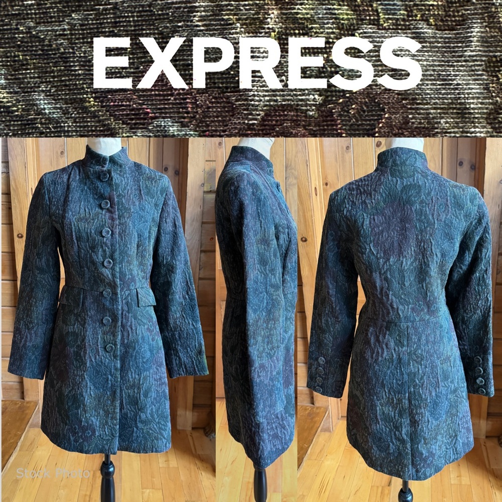 Nehru Mandarin Whimsigoth Steampunk Dark Academia Brocade Jacquard Lined Coat 8 - Picture 17 of 17